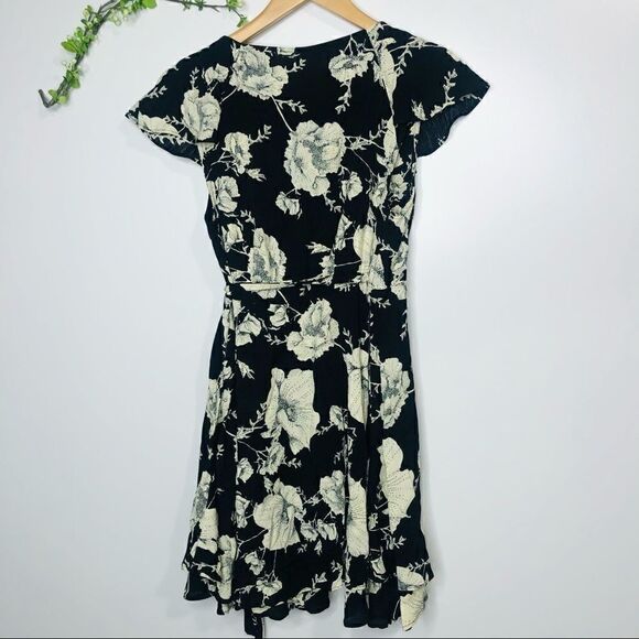Free People French Quarter Floral Black Wrap Dress - Picture 10 of 15
